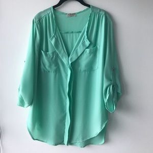 Seafoam Collared Blouse